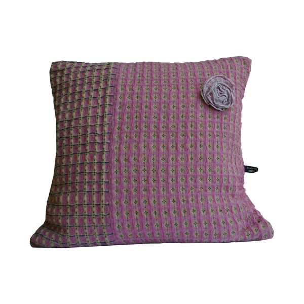 Pink, Pale Lime and Navy Cushion